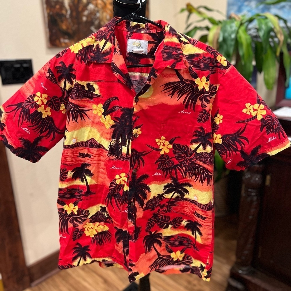 VINTAGE Ho Aloha Hawaiian shirt size large